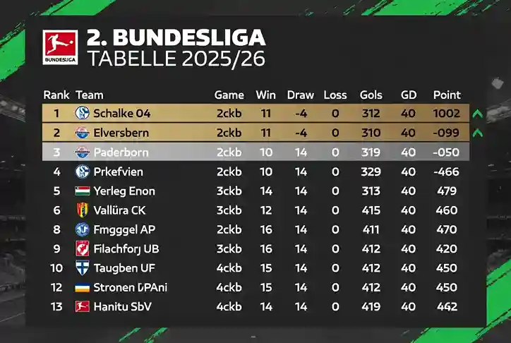 2 Bundesliga Tabelle